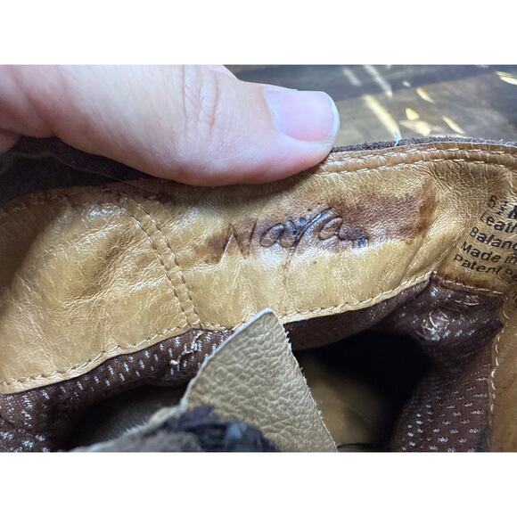 Naya Virtue Brown Leather Ankle Boots Women's Size 6 1/2 Buckle Zip Western Boho - Picture 8 of 14